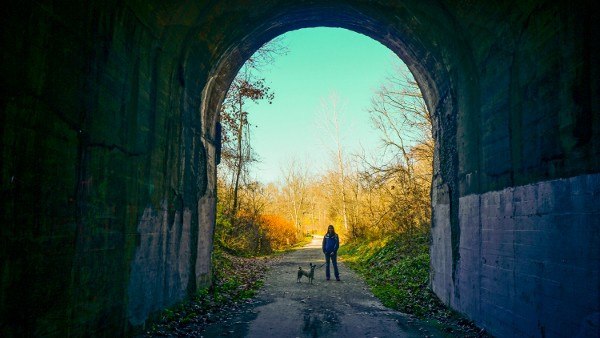 Inside the Enlow Tunnel in Pittsburgh