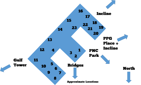 Approximate Layout of Embassy Suites Downtown Pittsburgh