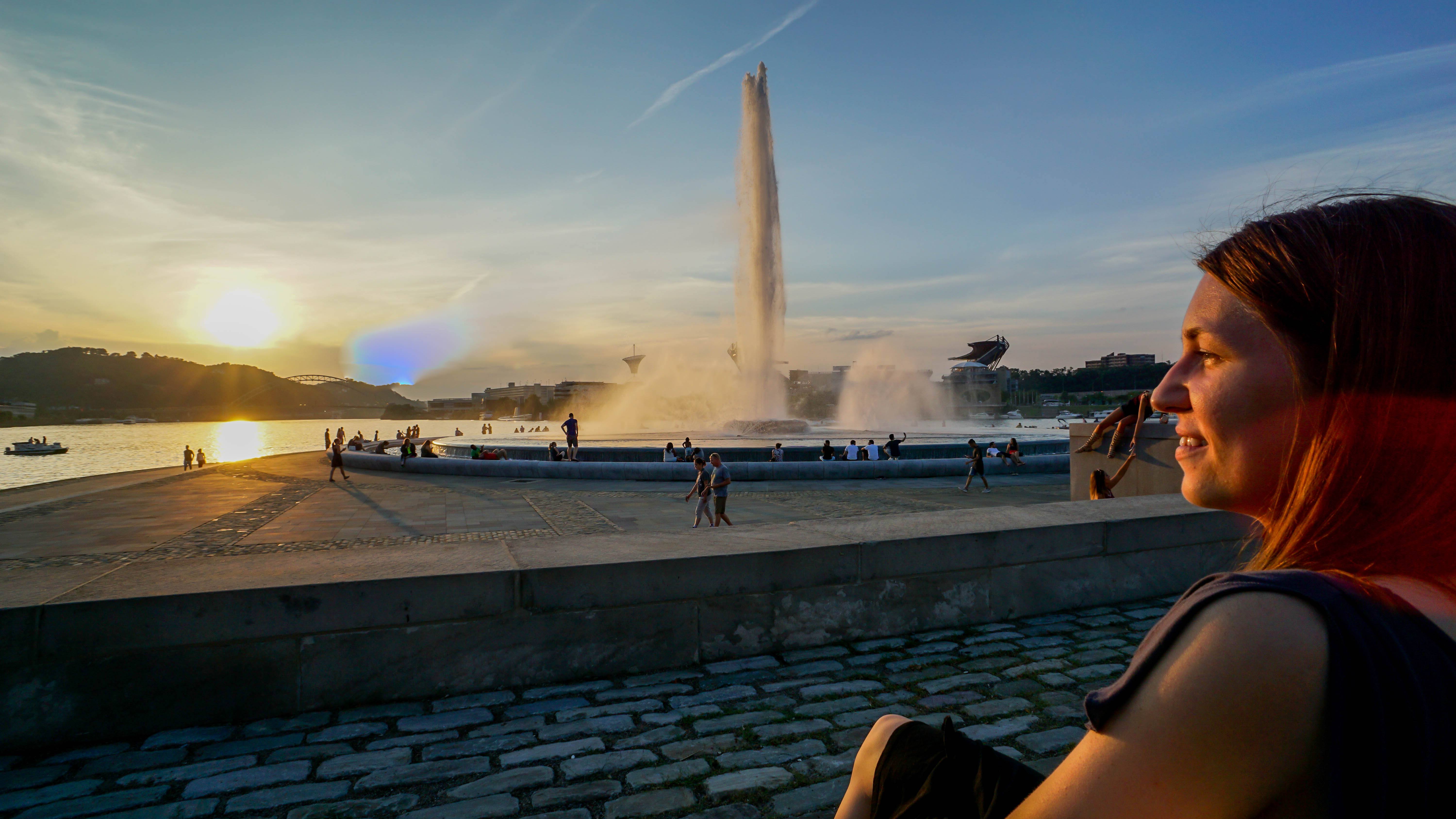 Point State Park at Sunset class=