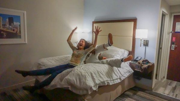 Testing the Bed at the Hampton Inn Pittsburgh University