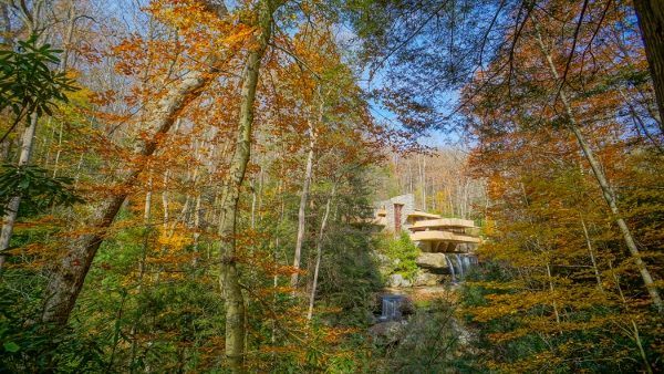 Fallingwater, located about an hour south of Pittsburgh