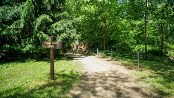 Trail Sign for Cedar Creek Gorge