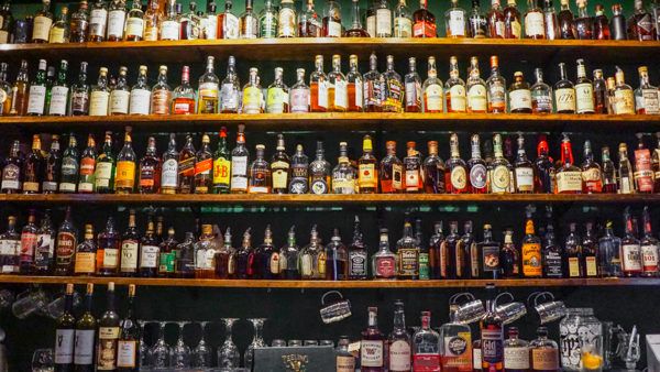 Wall of Whiskey at J Gough's Tavern