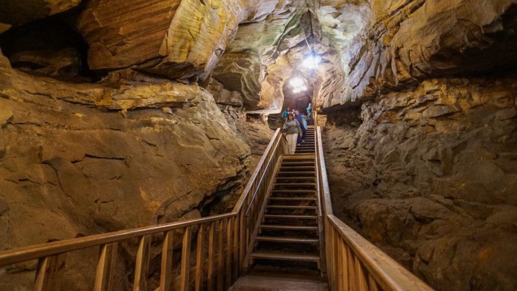 Descending into the Earth at the Laurel Caverns