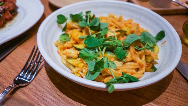Gemelli with lump crab meat