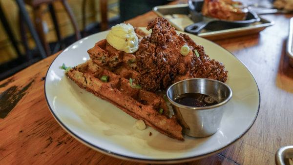 Chicken and Waffles at Lola's eatery in Lawrenceville