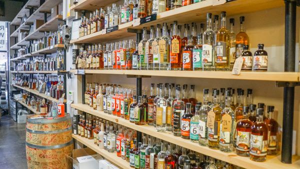 Alcohol shelf at Pennsylvania Libations