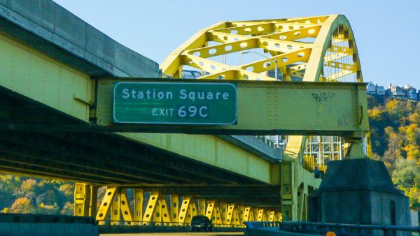 Pittsburgh bridges while driving