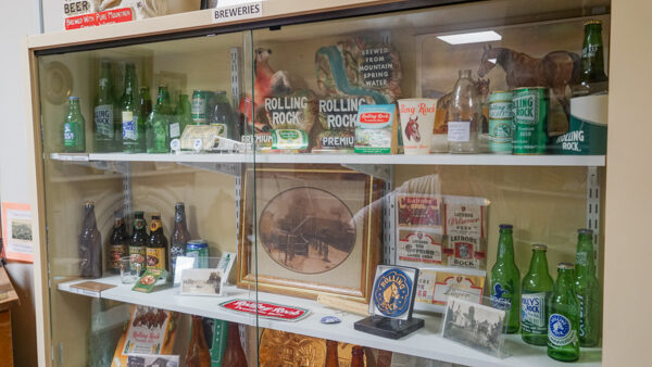 Rolling Rock Beer Bottles on Display at Latrobe Area Historical Society