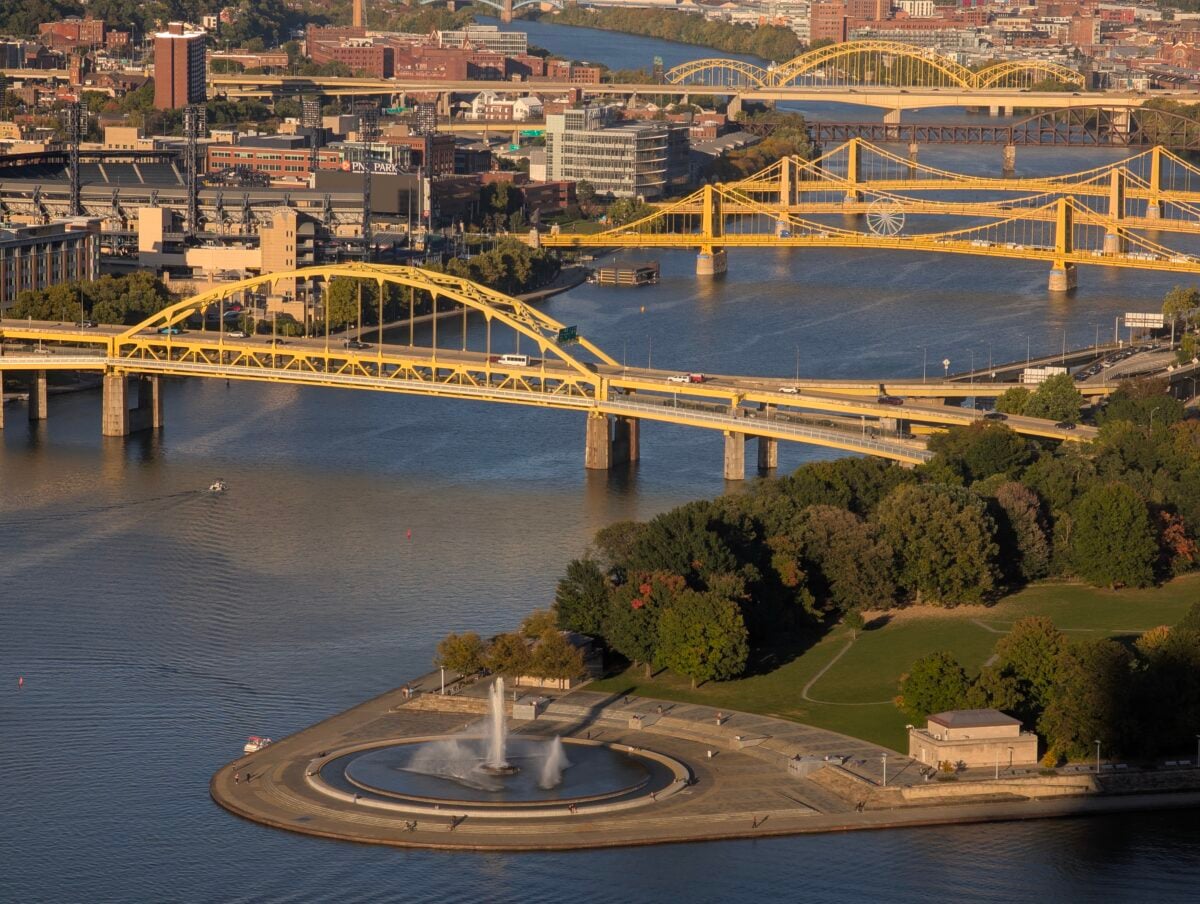 The Point and Sister Bridges from Mount Washington The Point and Sister Bridges from Mount Washington