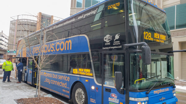 Megabus Pickup in Downtown Pittsburgh
