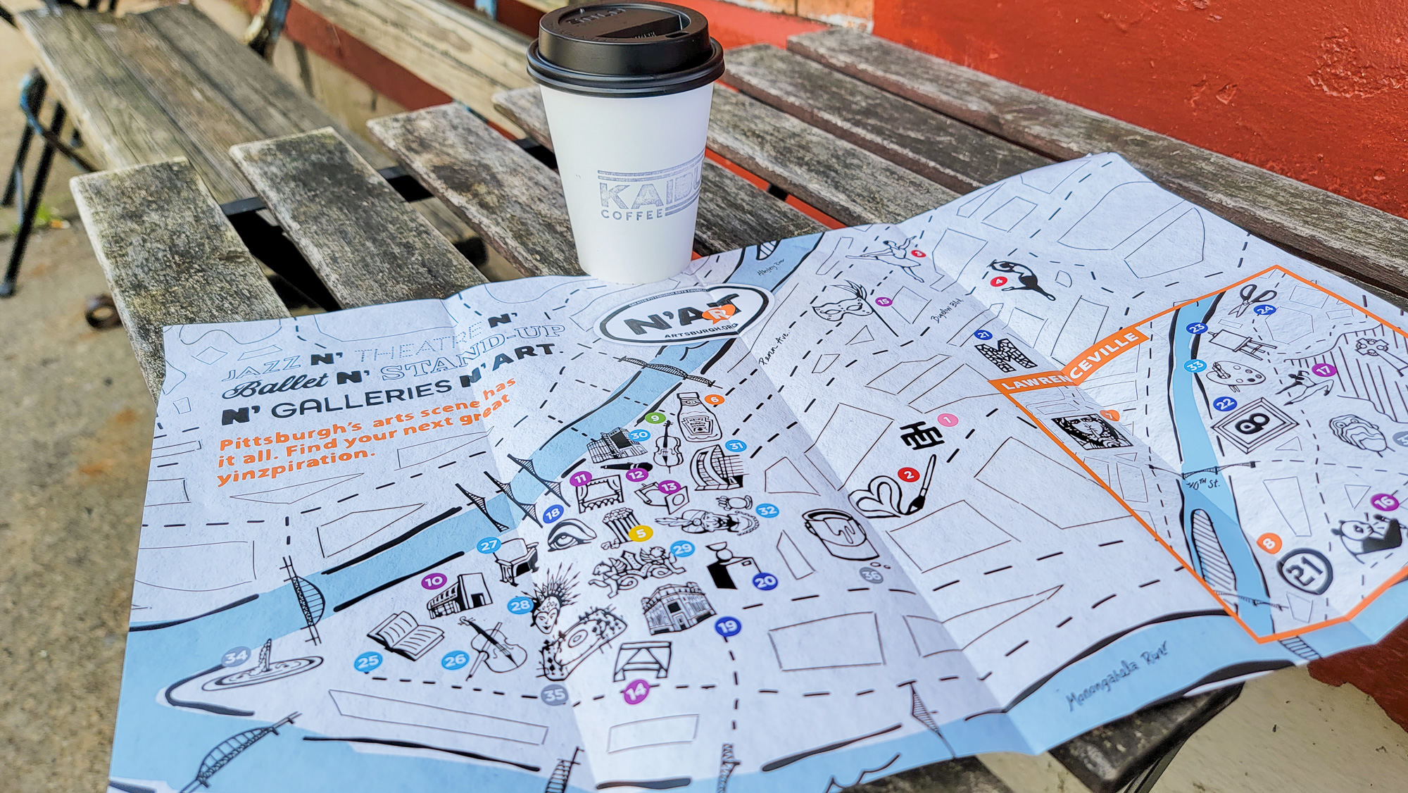 Artsburgh Map and Kaibur Coffee