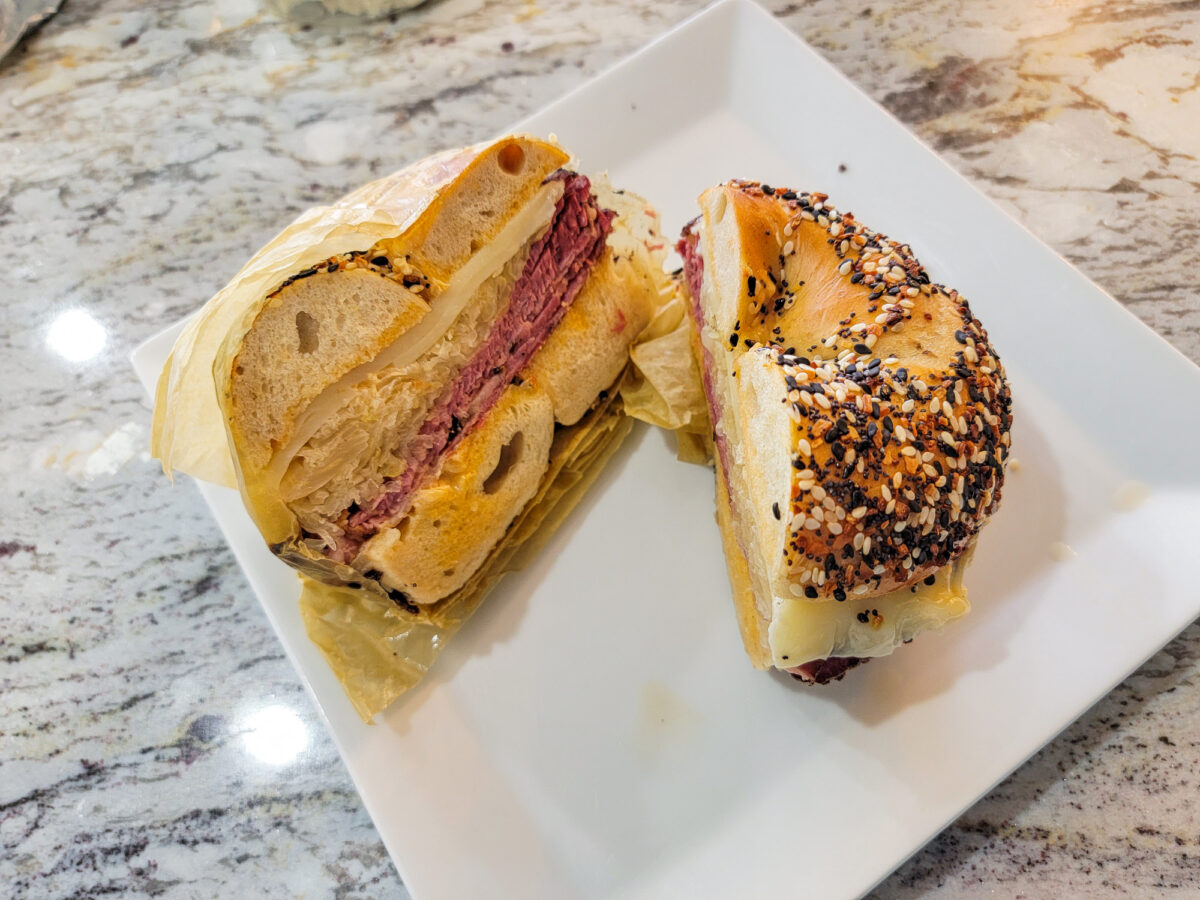 Reuben Bagel at Three Brothers in Glenshaw