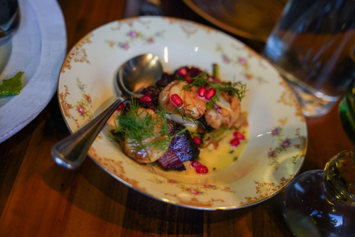 Brisket and Scallops with Pomegranate