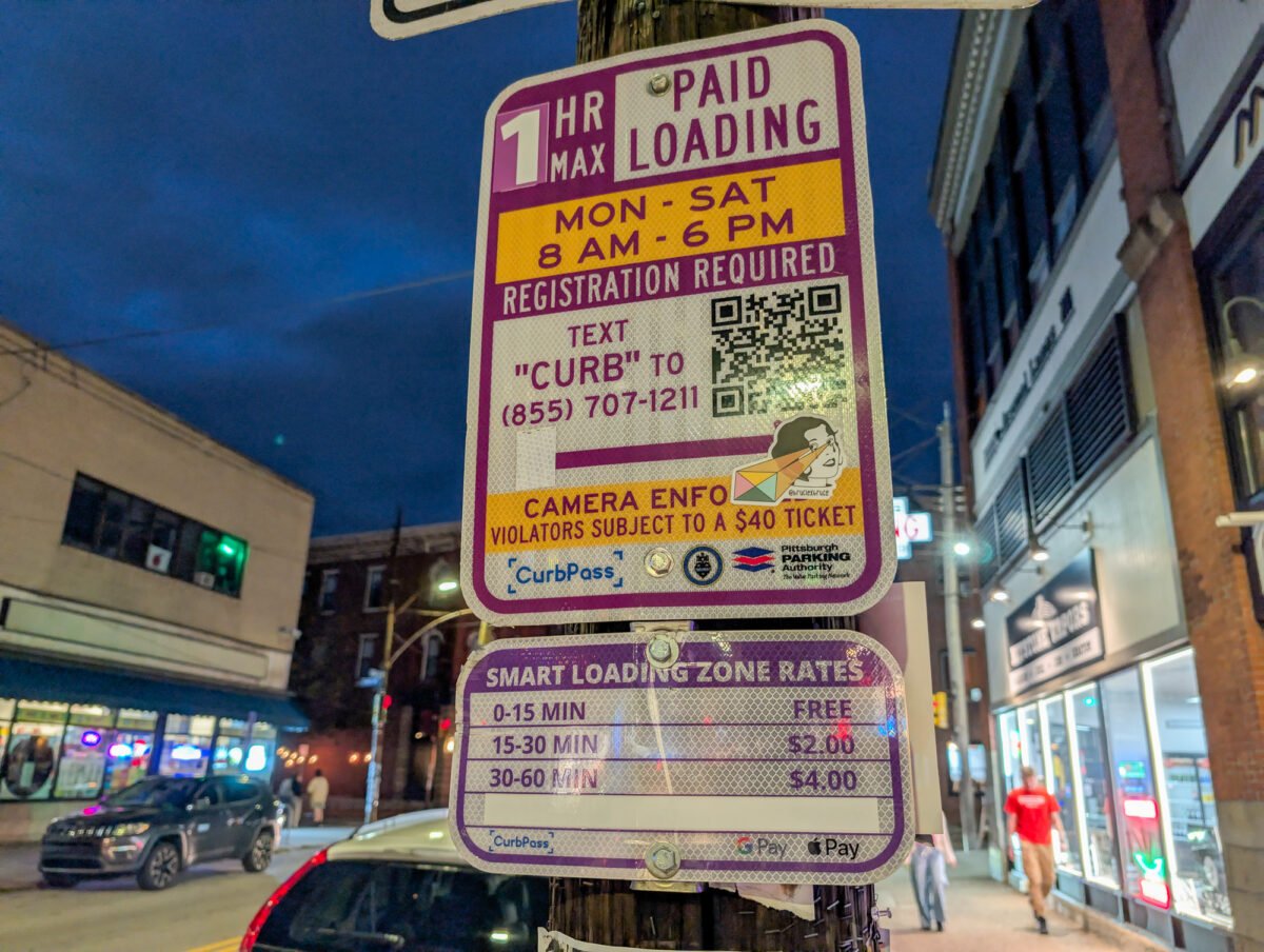 Purple Parking Sign in Pittsburgh Purple Parking Sign in Pittsburgh