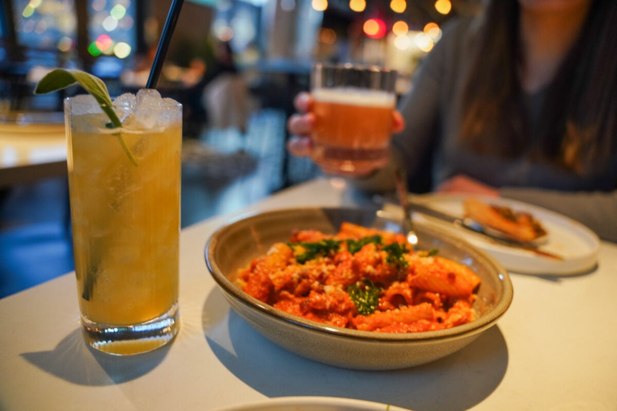 Drinks at Cork and Crust are Expensive