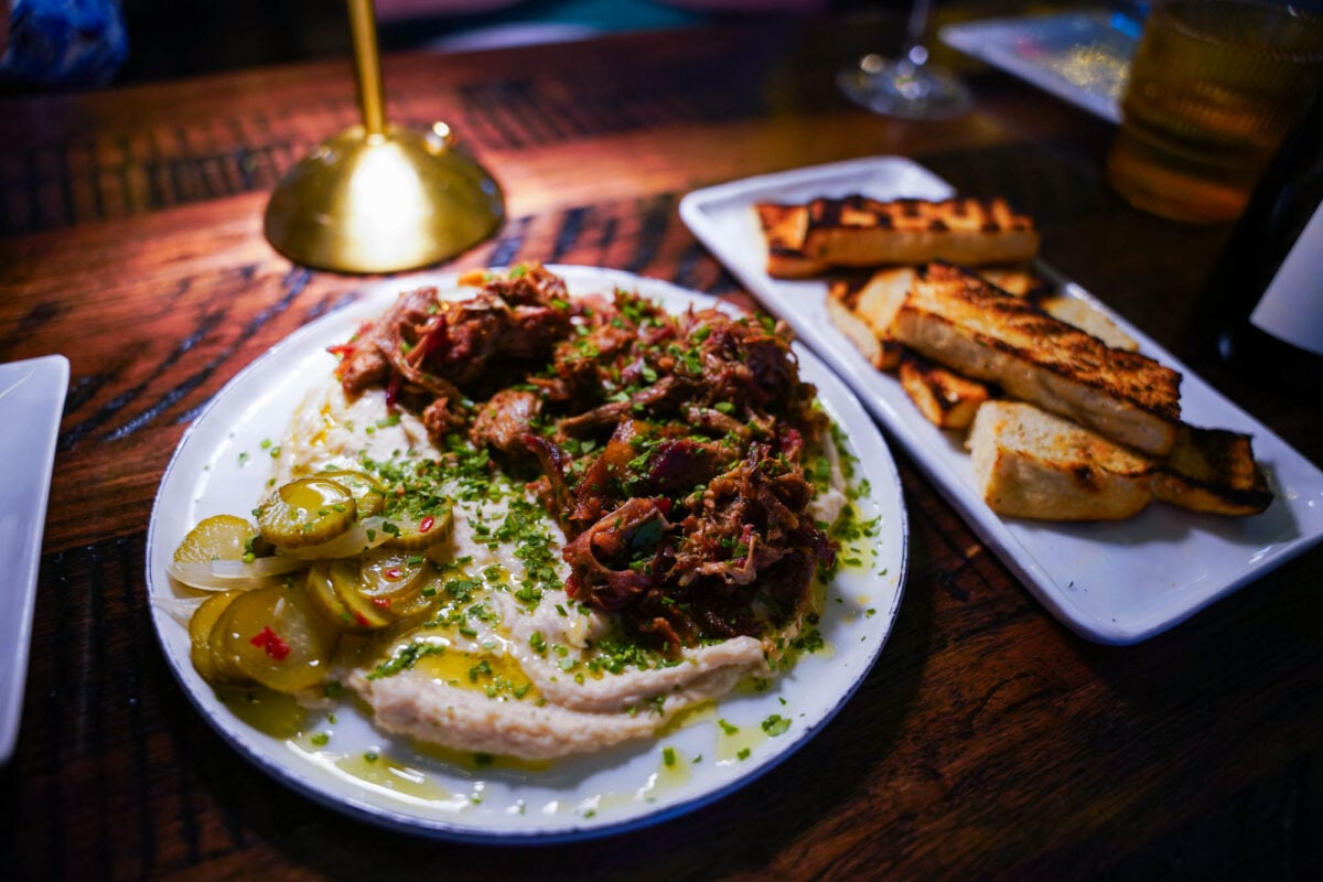 Lamb Shoulder with White Bean Dip Lamb Shoulder with White Bean Dip