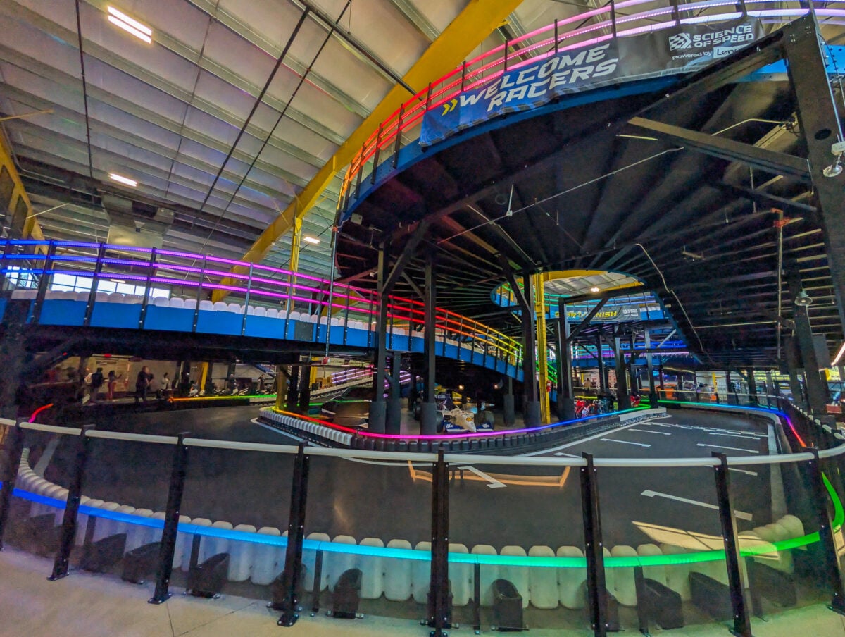 Three-tier go-kart track Three-tier go-kart track