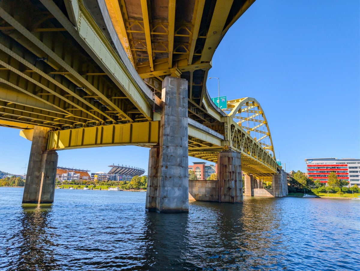 Fort Duquesne Bridge and Acrisure Stadium Fort Duquesne Bridge and Acrisure Stadium